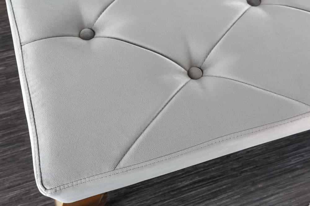 Design Sitzbank MODERN BAROCK 175cm grau Samt gold Edelstahl