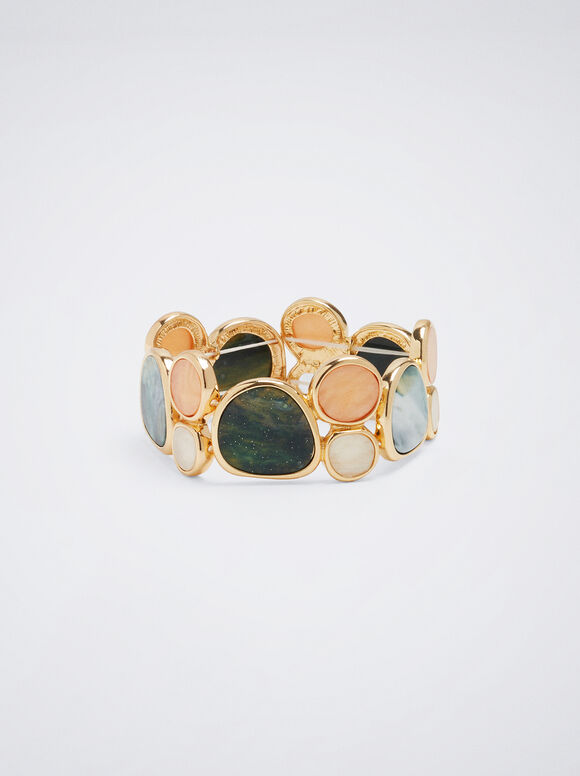 Pulseira elástica com resina - Multicolorida