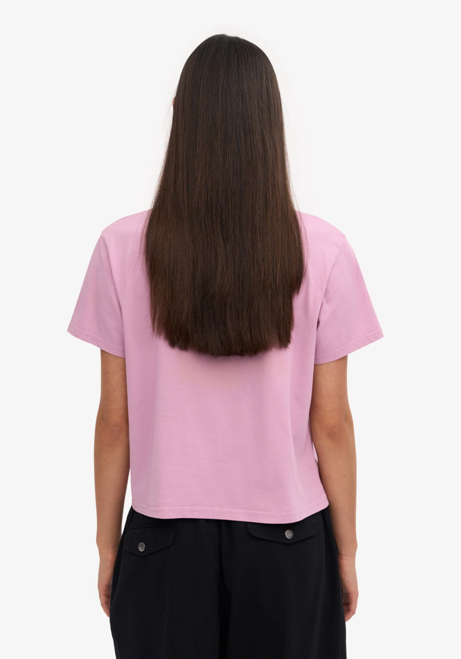 Colorful Standard Boxy Crop Damen-T-Shirt Cherry Blossom
