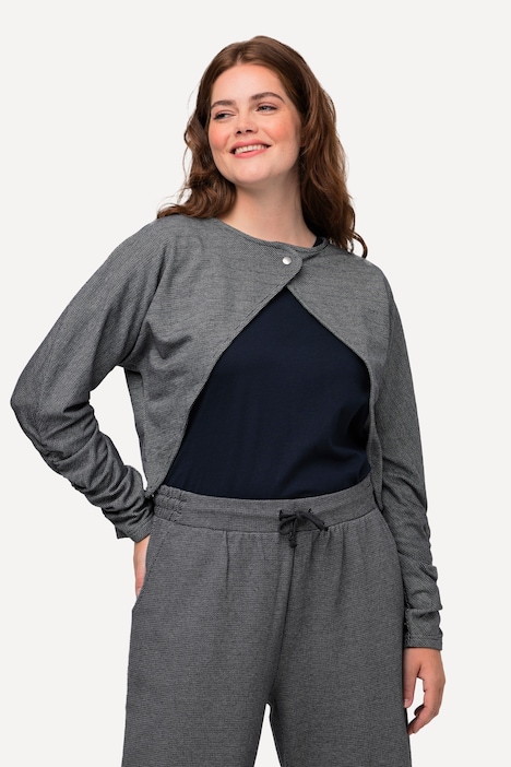 Sweat-Bolero, Rundhals, Fledermaus-Langarm, Biobaumwolle