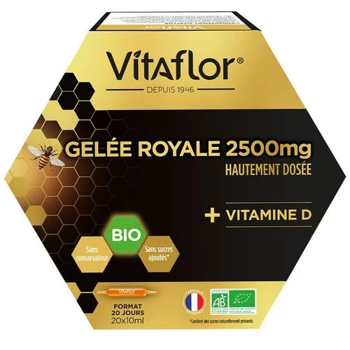 Vitaflor Gelée Royale 2500 mg Et Vitamine D Bio - 20x10ml