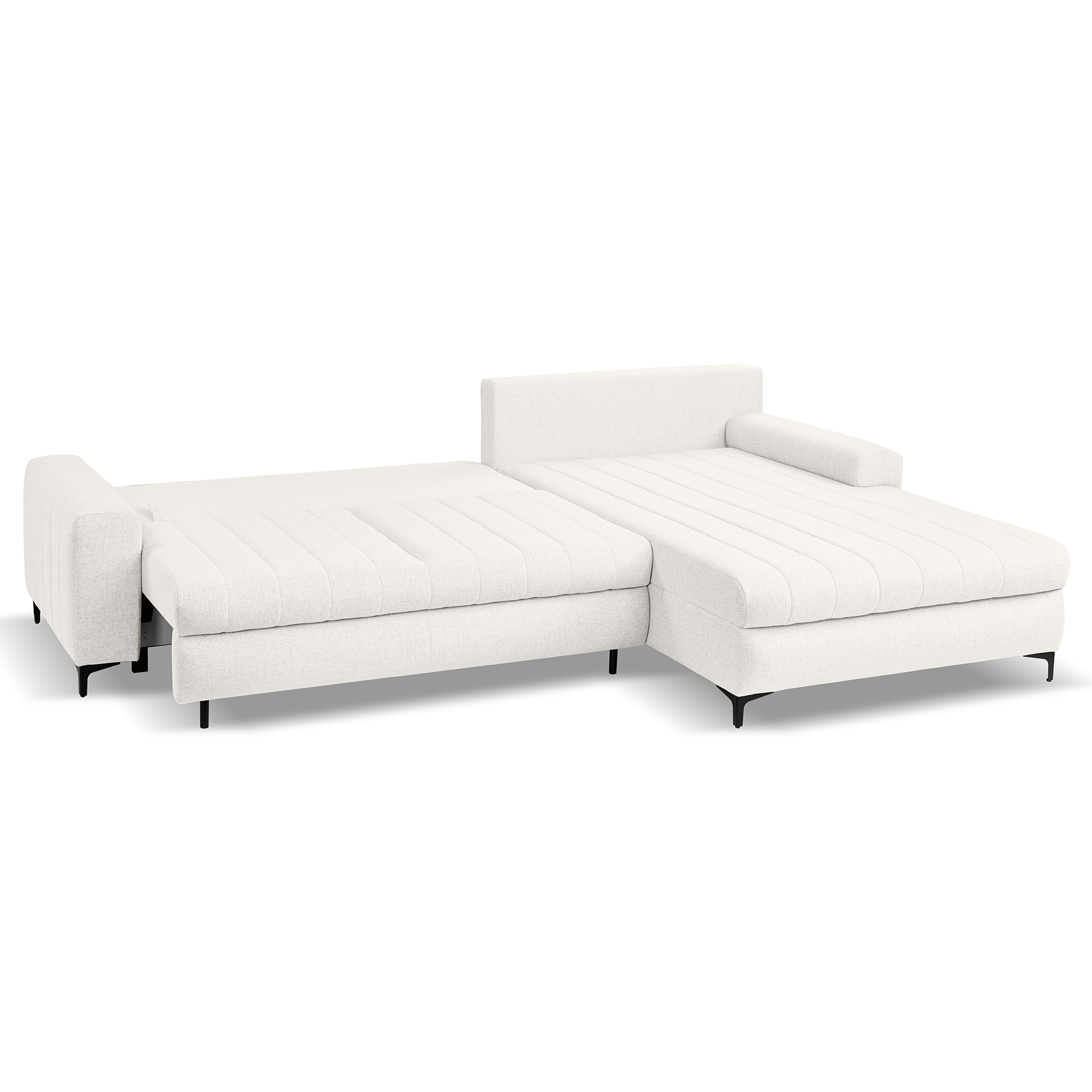 Ecksofa - cream - Liegefunktion und Staukasten