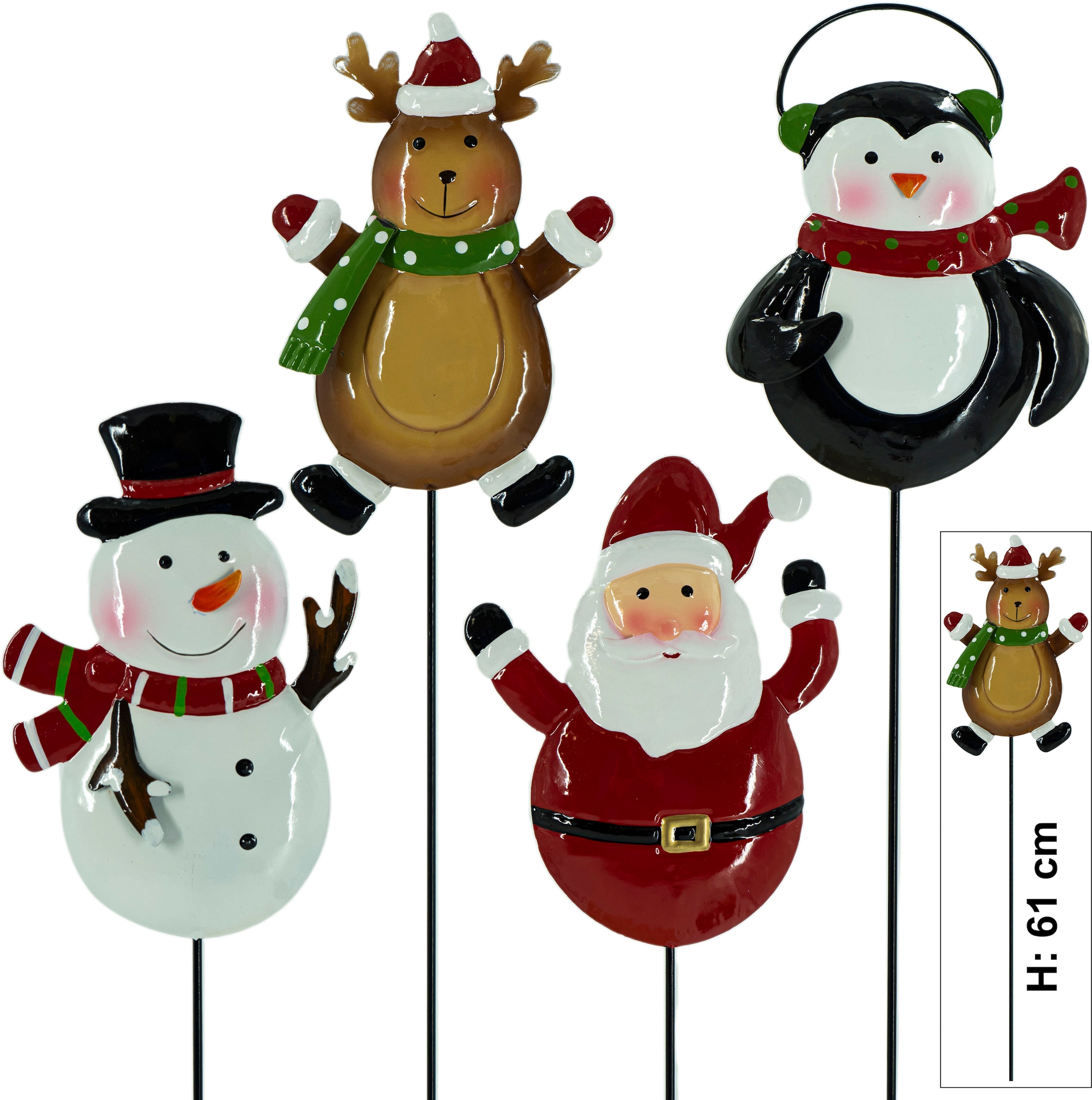 NOOR LIVING Weihnachtsfigur »Gartenstecker mit Weihnachtsmotiv« aus Metall, Höhe ca. 61 cm