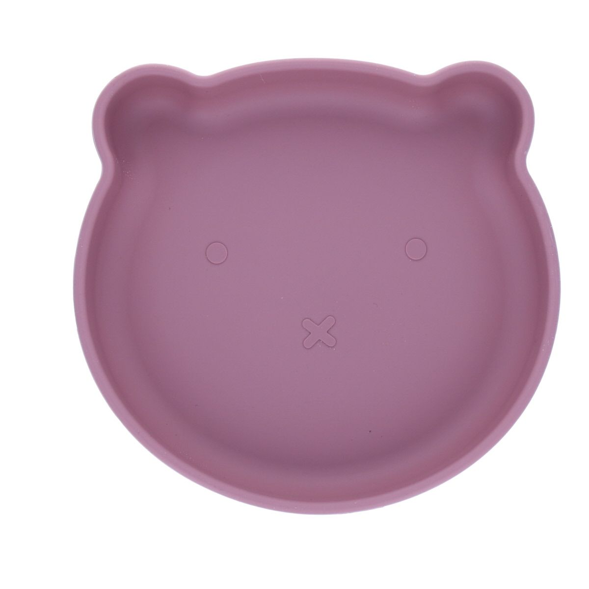 Assiette ours silicone rose Pause goûter