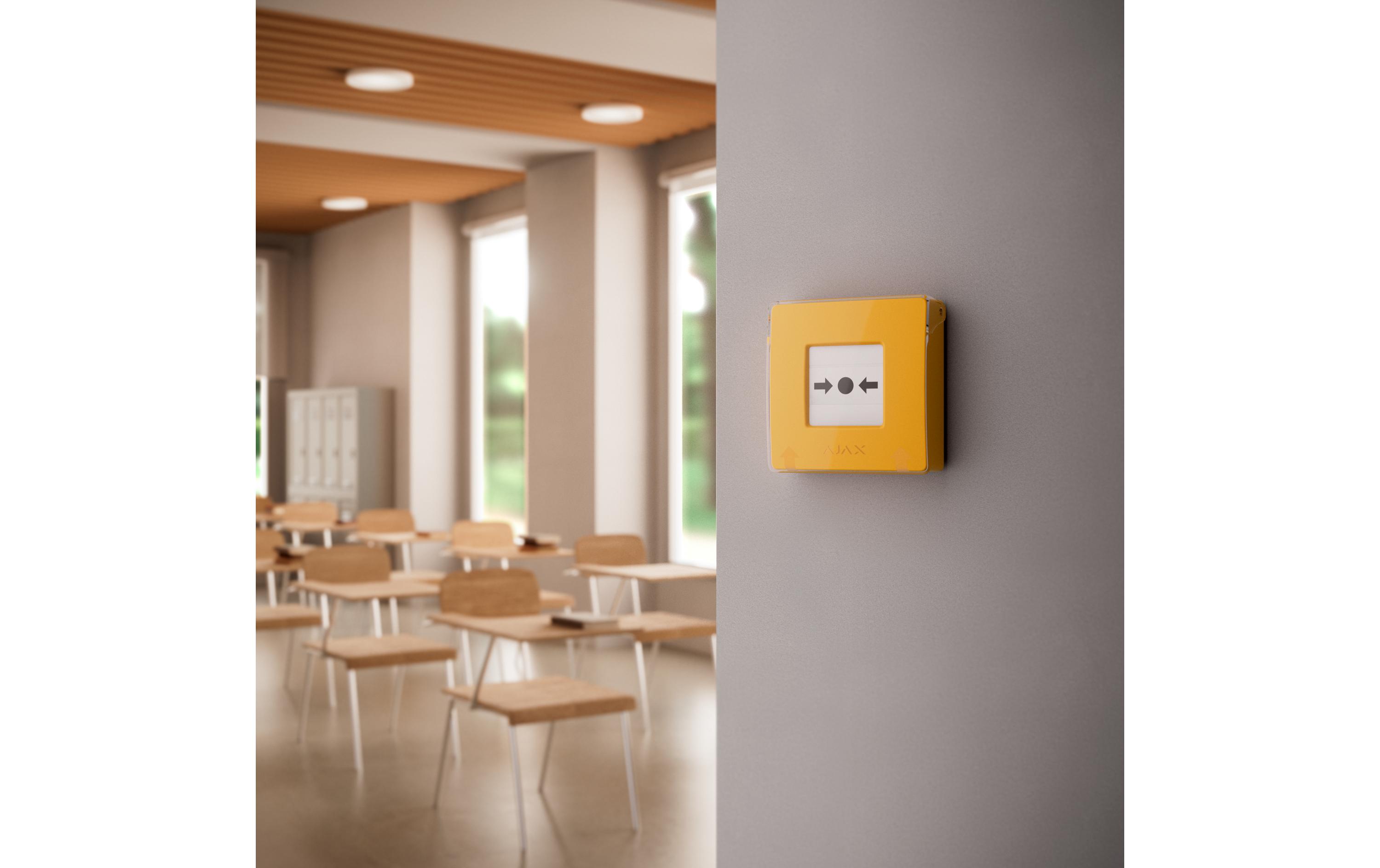 Funk-Taster ManualCallPoint (Yellow) Jeweller Gelb<br>Funk-Druckknopfmelder mit rücksetzbarem Auslöseelement und programmierbaren Szenarien