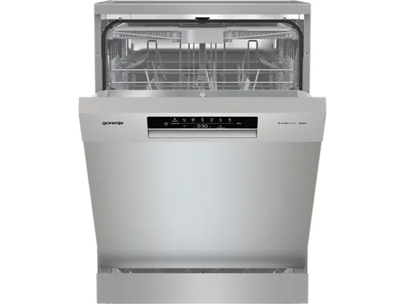 Opvaskemaskine Gorenje GS643E90X | Gulvstående | Bredde 59,9 cm | 6 programmer | Klasse E | Display | AquaStop-funktion | Sølv