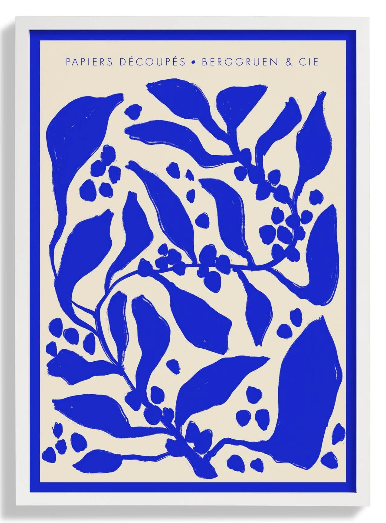 Blaue Beeren Papiers Découpés Kunstausstellung