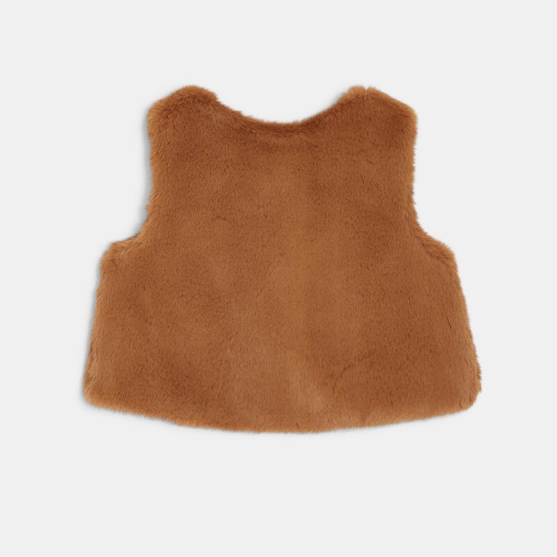 Gilet soft boa Marron