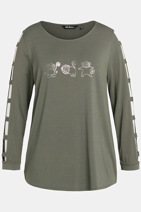 Yoga-Shirt, Affen, U-Boot-Ausschnitt, Langarm