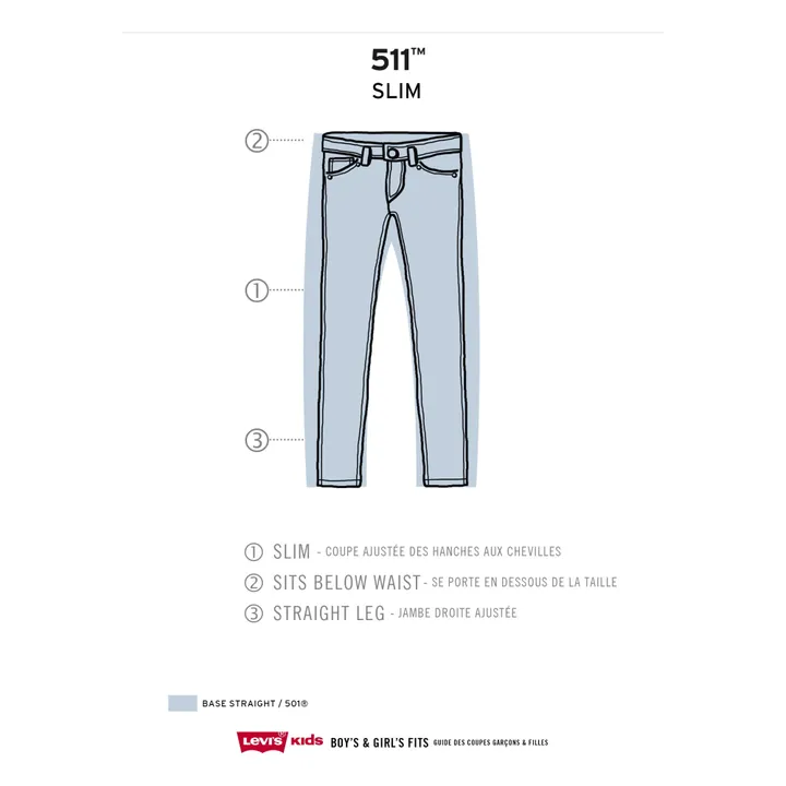 Levi's Jean Slim 511 | Denim brut