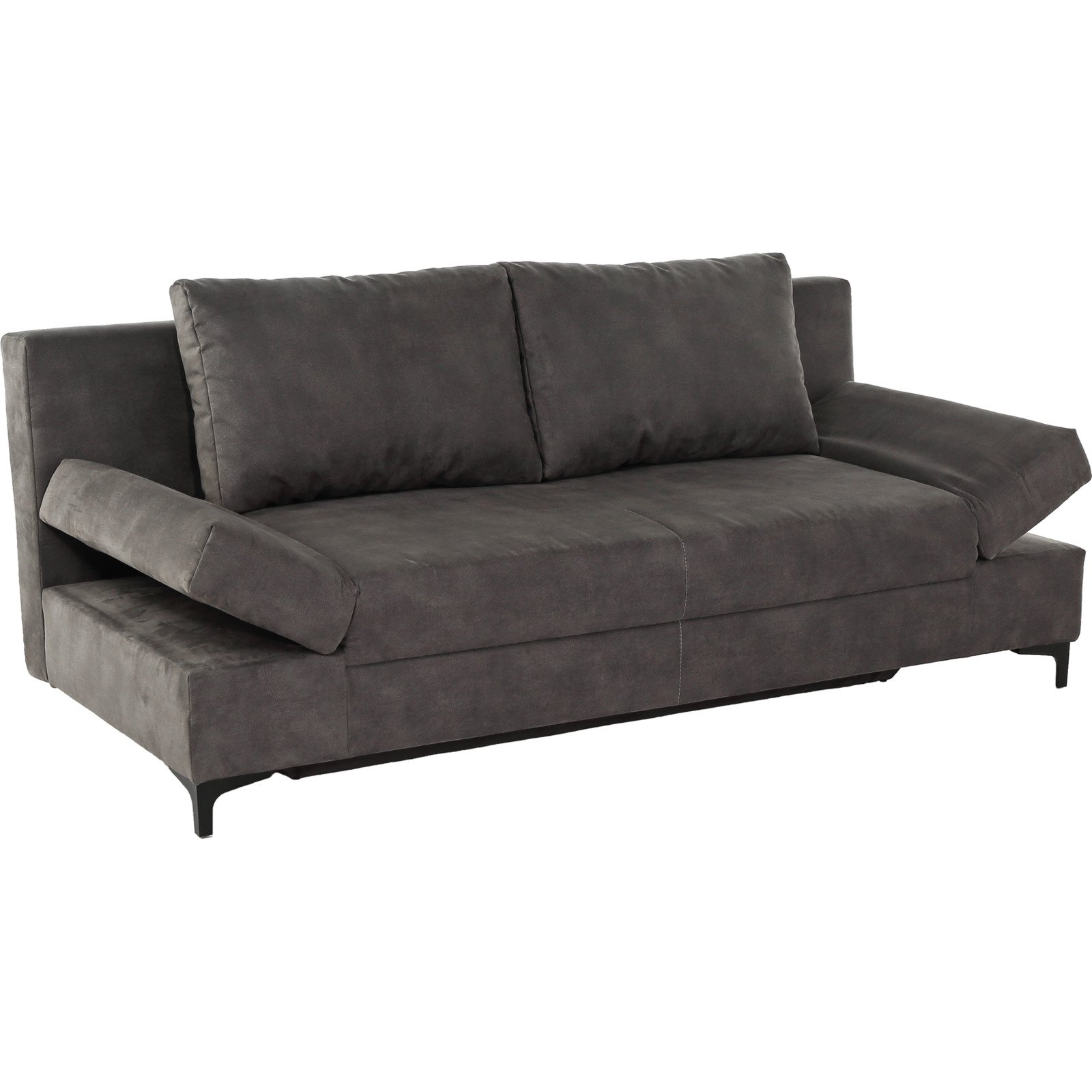 Bettsofa Fred Stoff grau, Bettkasten