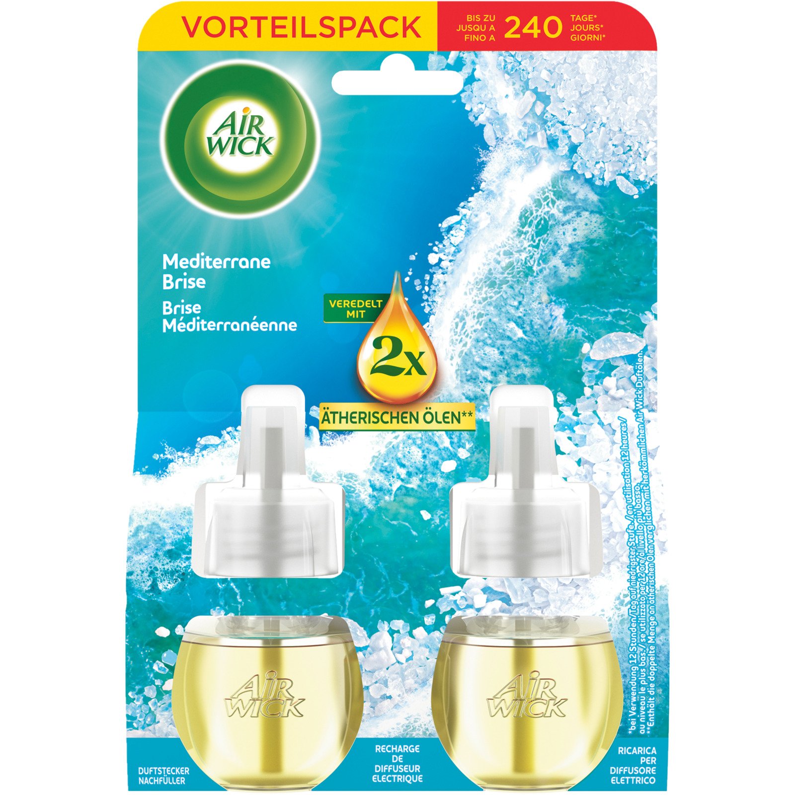 Airwick Nachfüller für Duftstecker Mediterrane Brise 2 x 19 ml