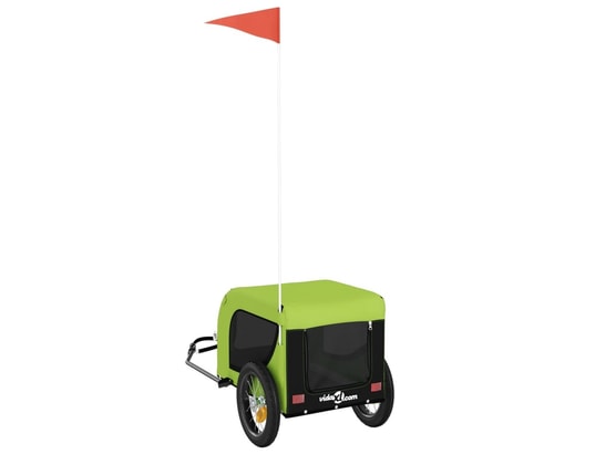 VIDAXL - Remorque de vélo pour chien vert et noir tissu oxford et fer