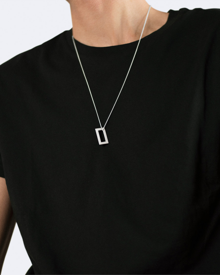 LE GRAMME Rectangular Necklace Le 3.4 Sterling Silver