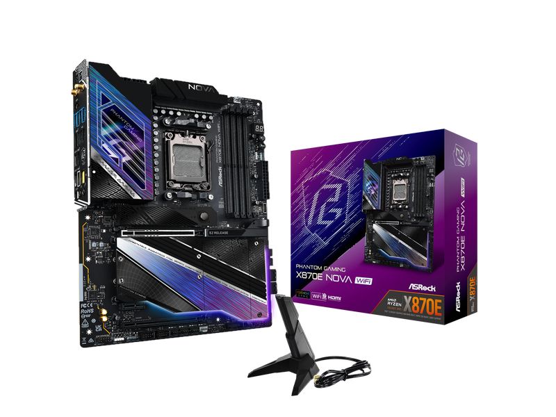 ASRock Mainboard X870E NOVA WIFI ATX-Motherboard mit AM 5 Sockel