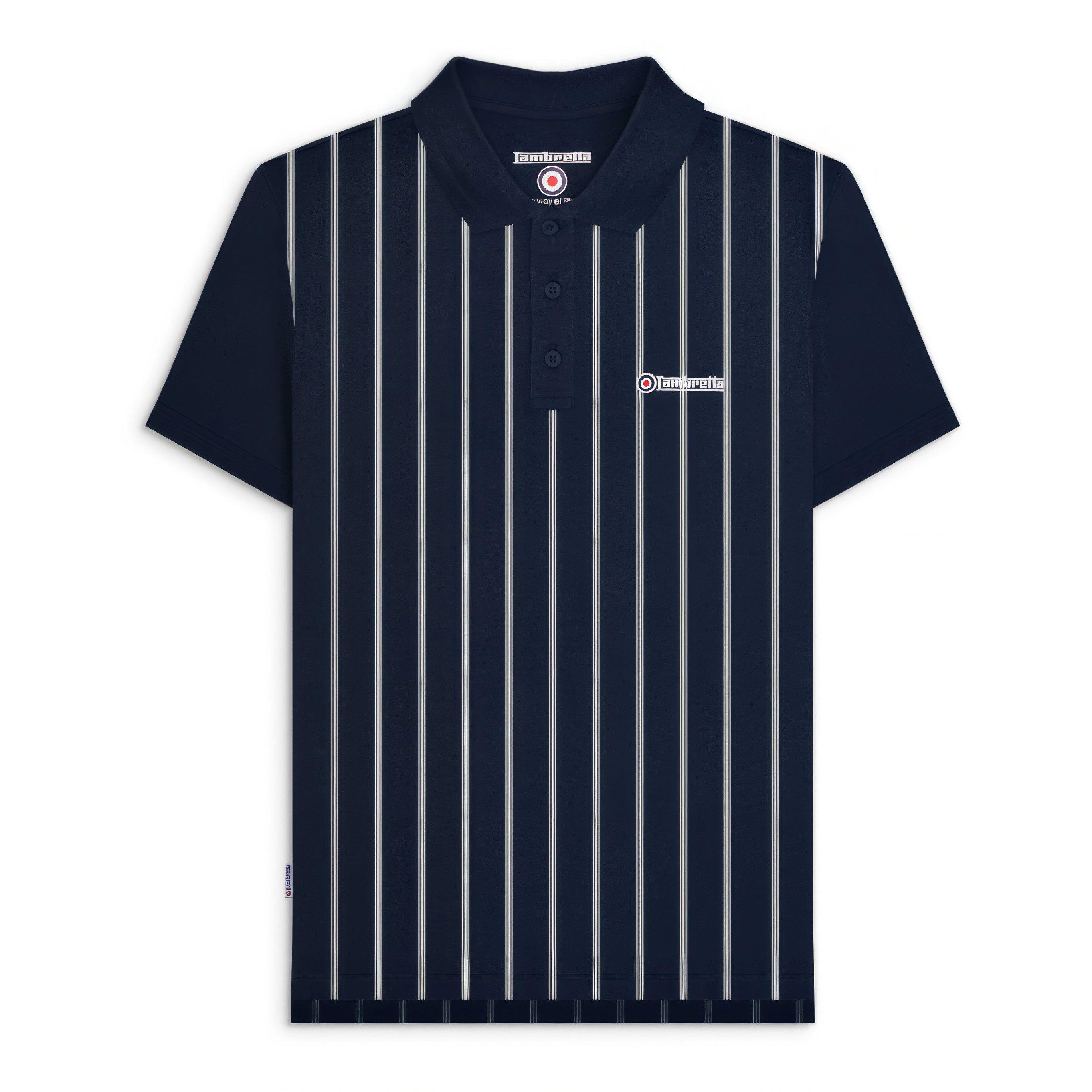Lambretta Pinstripe Polo Shirt Mens