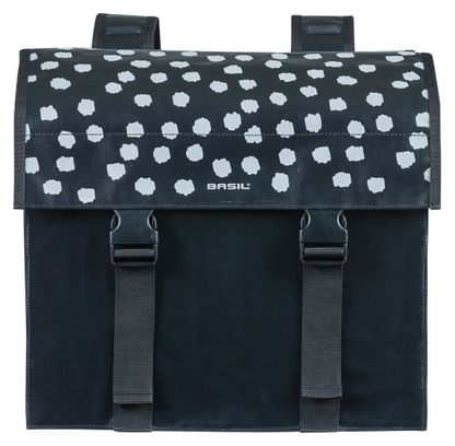 Sacoche double de vélo Basil Urban Load 48-53 litres noir avec points réfléchissants
