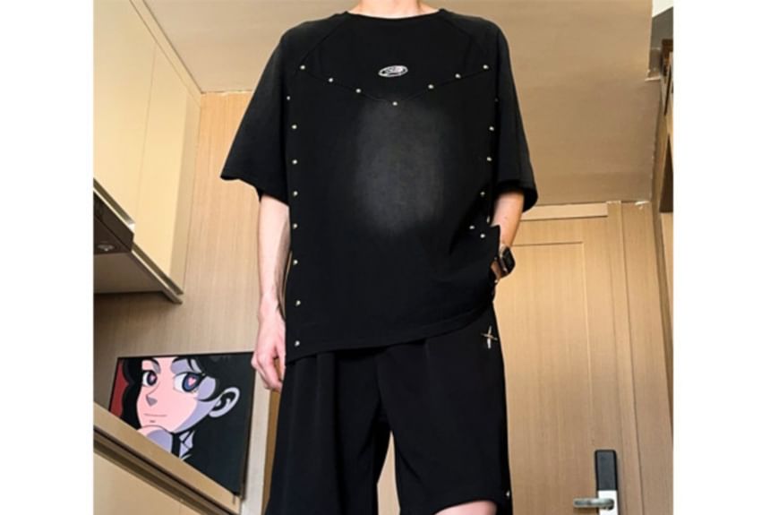 emeisa - Wijde shorts met hoge taille en studs