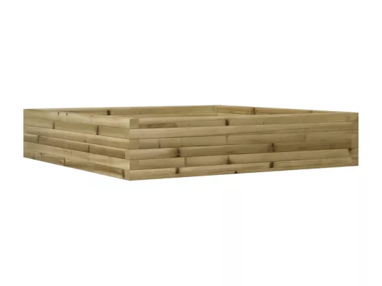 Jardinière bac lit surélevé bois marron 110 x 110 x 23 cm 02_0037297