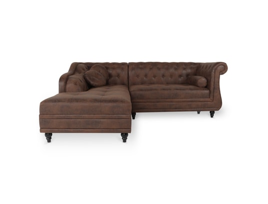 INTENSEDECO - Canapé d'angle gauche empire vintage style chesterfield