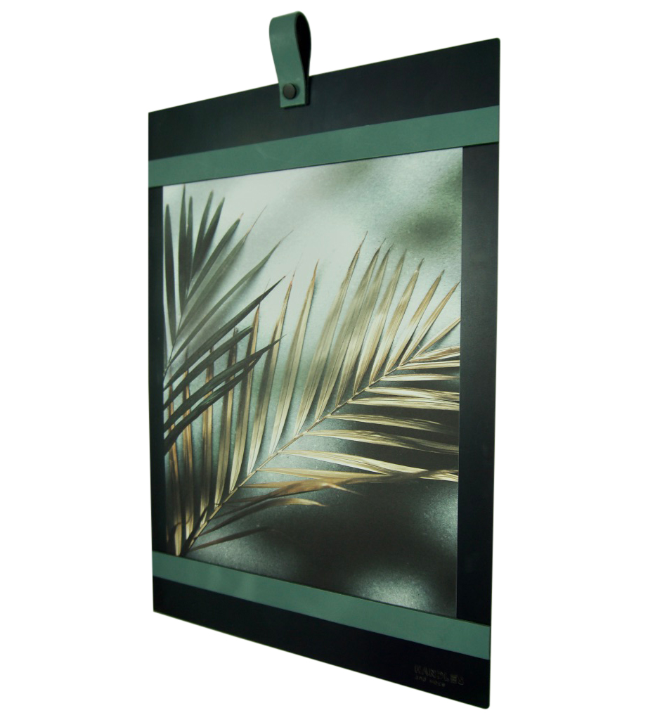 Magneetbord met magneetstrips Leer: Vaalgroen (inclusief 6 leren magneetstrips)