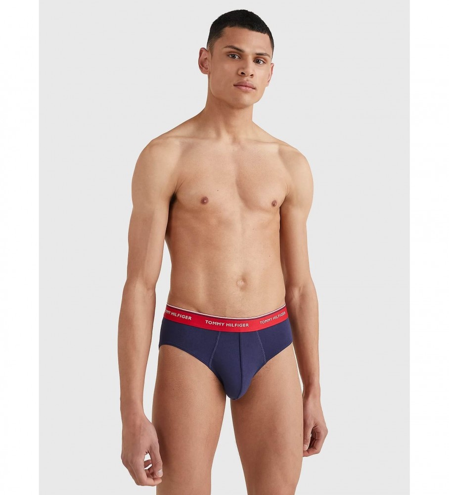Conjunto de 3 cuecas slip azul-marinho da Tommy Hilfiger