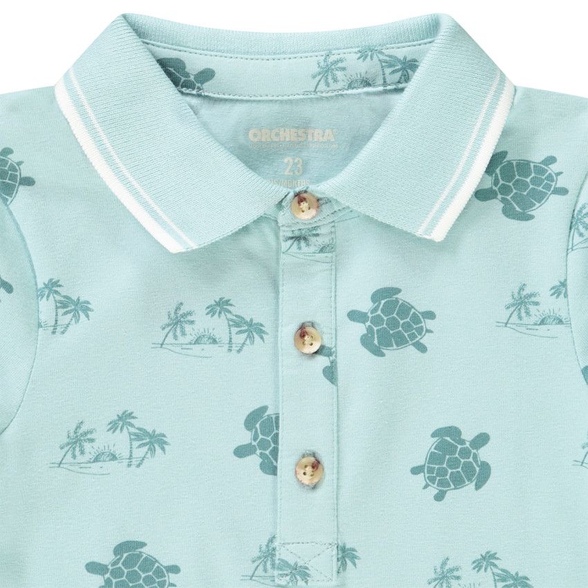 Polo manches courtes en jersey imprimé pour bébé garçon - Bleu