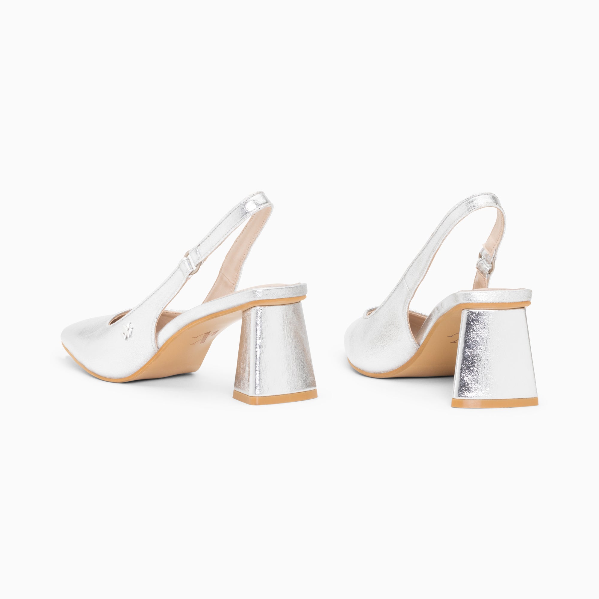 Escarpins-Escarpins slingback Lara argent à bout pointu