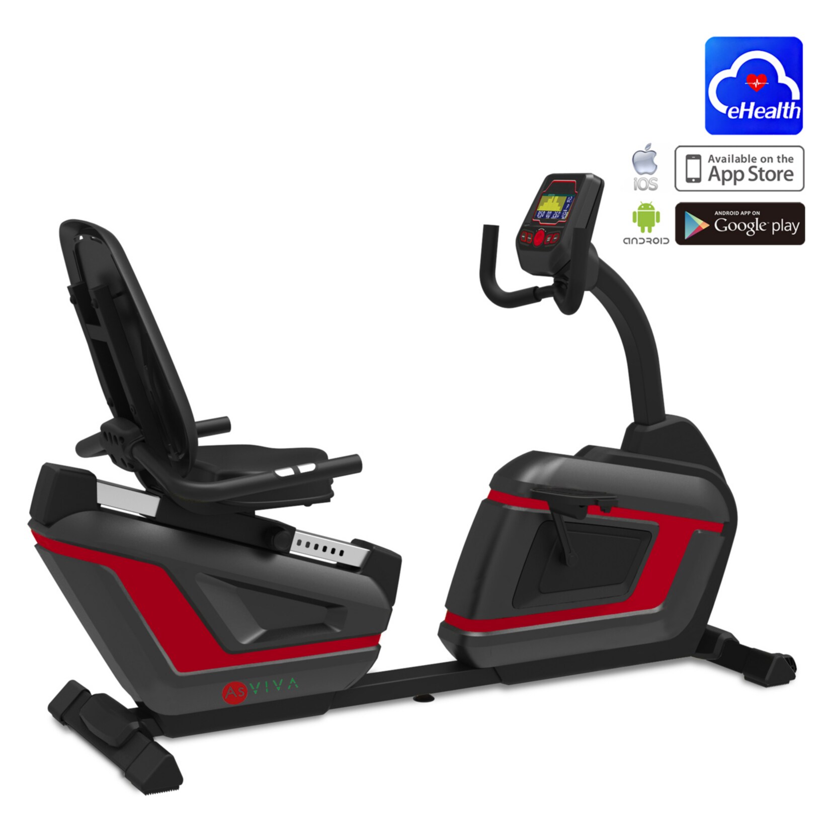 AsViva Liegeergometer Bluetooth Recumbent Bike R7