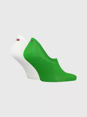 Pacote com 2 pares de meias de cano alto com logo da bandeira americana