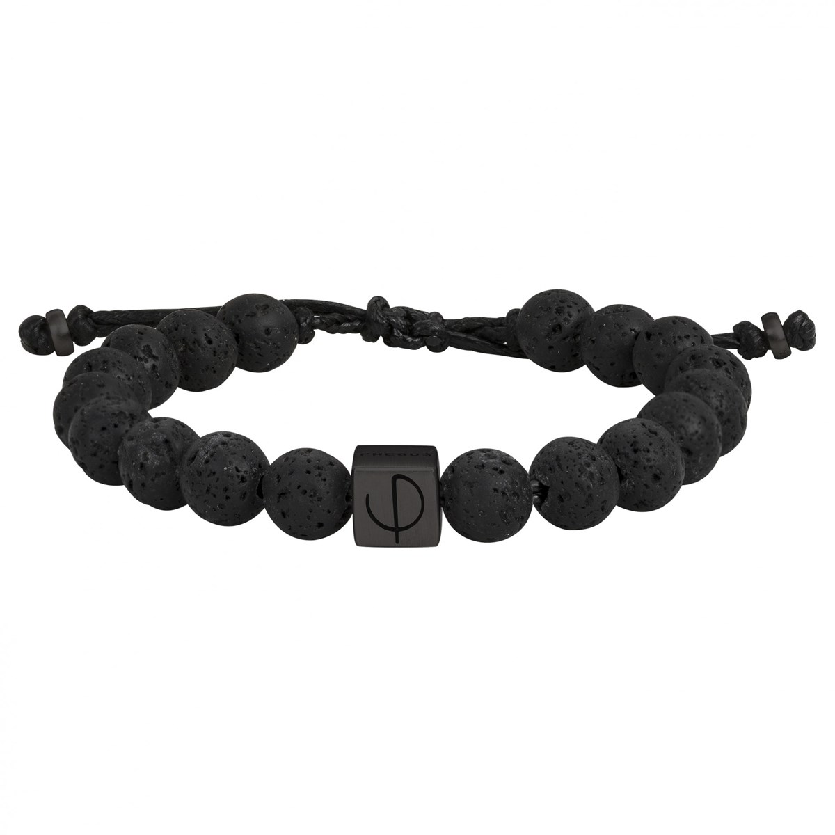 Bracelet souple Orso en PVD avec lave noir