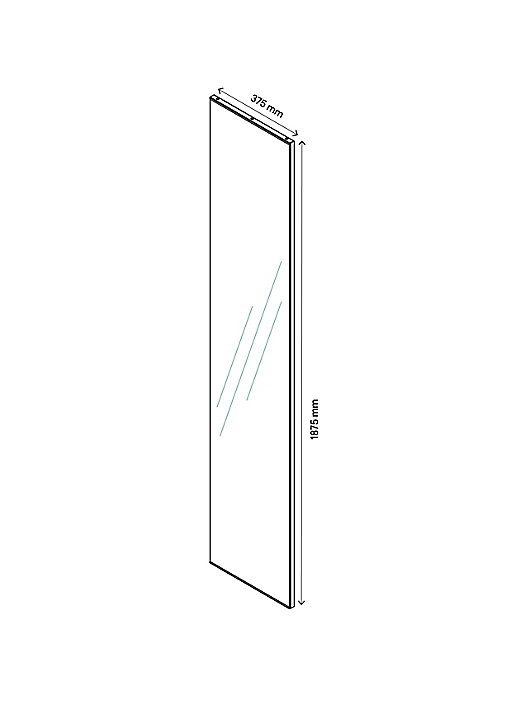 Porte battante miroir argent GoodHome Atomia H. 187,2 x L. 37,2 cm
