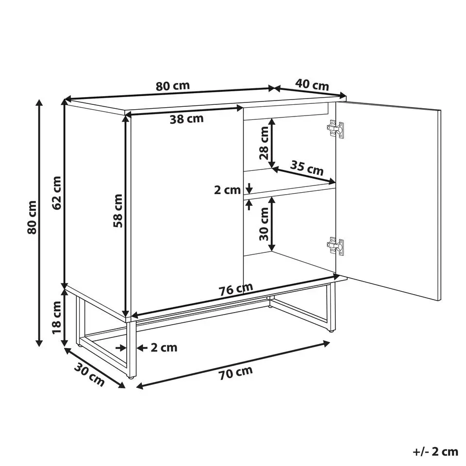 ALASKA - Dressoir - Lichtbruin/Zwart - Hout