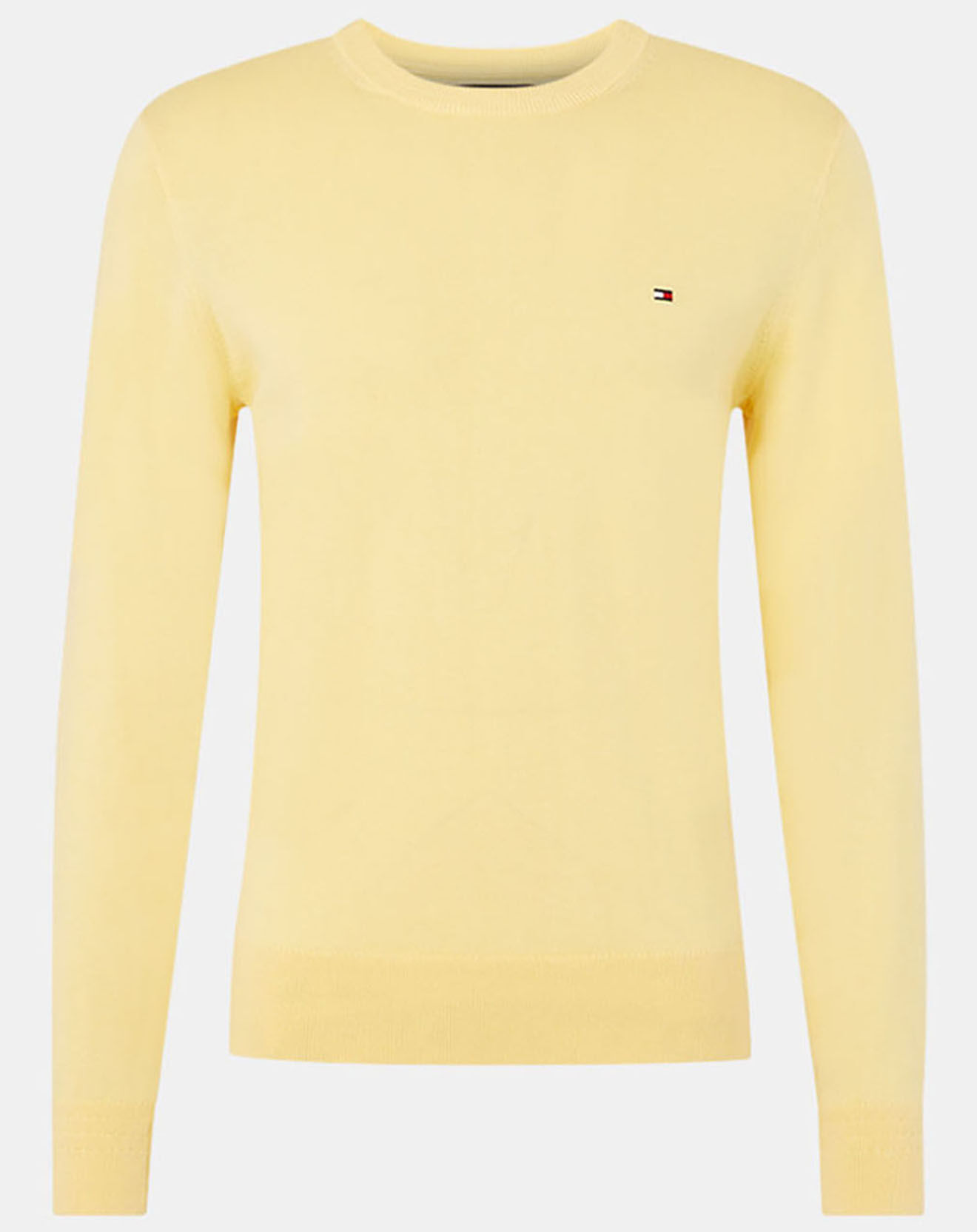 Tommy Hilfiger Pull en Coton Bio & Soie jaune
