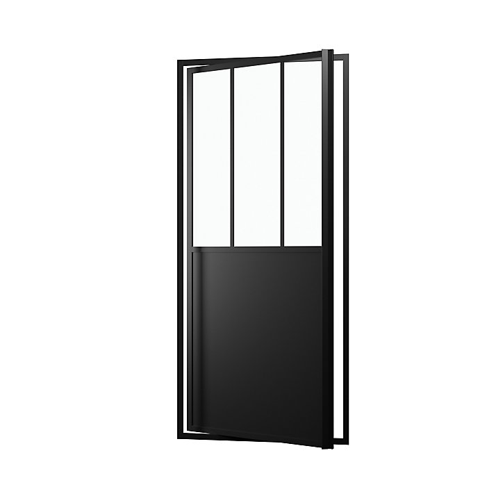 Porte de douche pivotante noir Galedo Fabrik 80cm