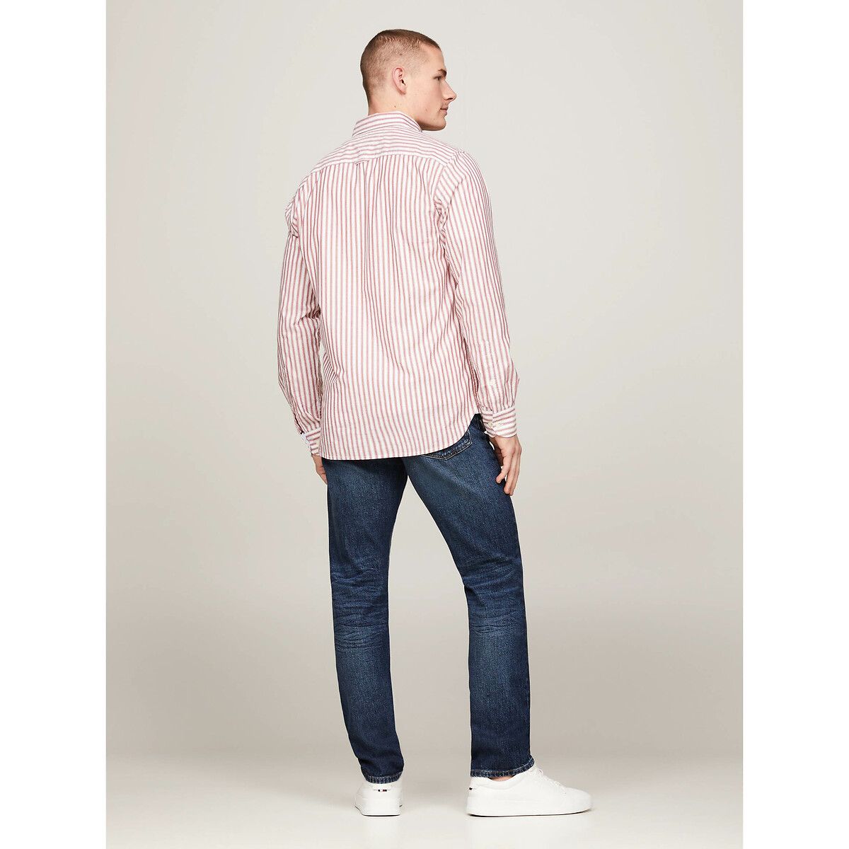 TOMMY HILFIGER<br>Camisa listrada de popeline