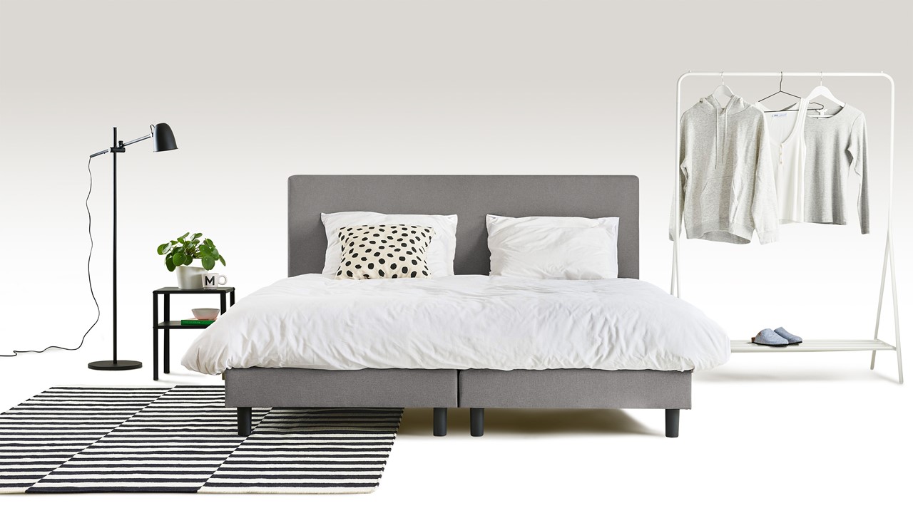 Box Ambra met Silver Pocket Deluxe Foam matras light grey