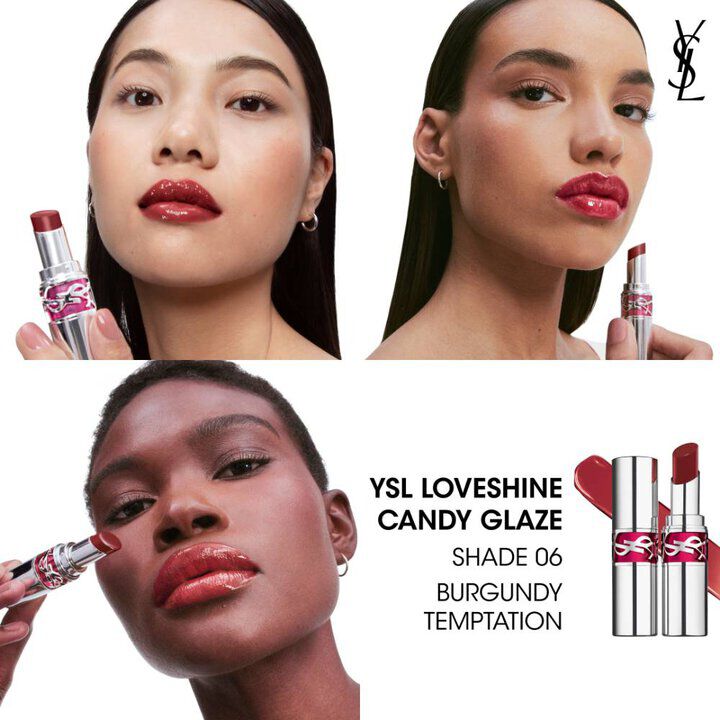 YSL LOVESHINE CANDY GLAZE  GLOSS EFFET REPULPANT EN STICK - 06-Burgundy-Temptation