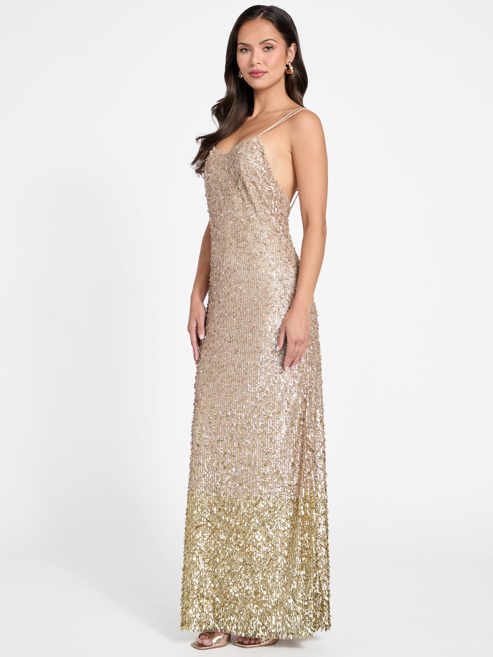 Vestido longo de lantejoulas Marilyn