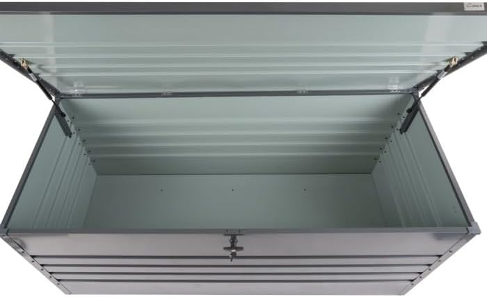Grindi - Gartenbox Metall - Kissenbox - Auflagenbox - 1000l - 185x82x75 - Orto III - Aufbewahrungsbox mit Deckel - Outdoor - Sitzbank mit Stauraum - Gartenhaus - Geräteschuppen - Truhe mit Deckel
