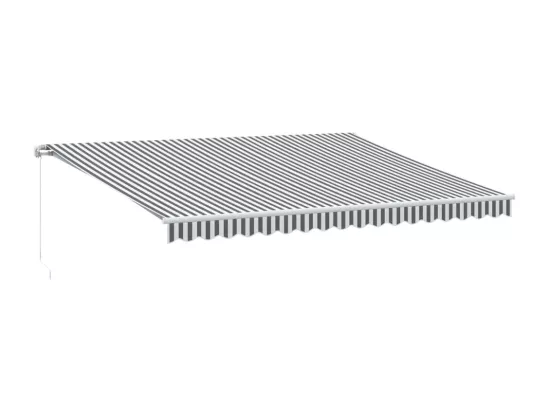Auvent manuel rétractable anthracite et blanc 450x300 cm