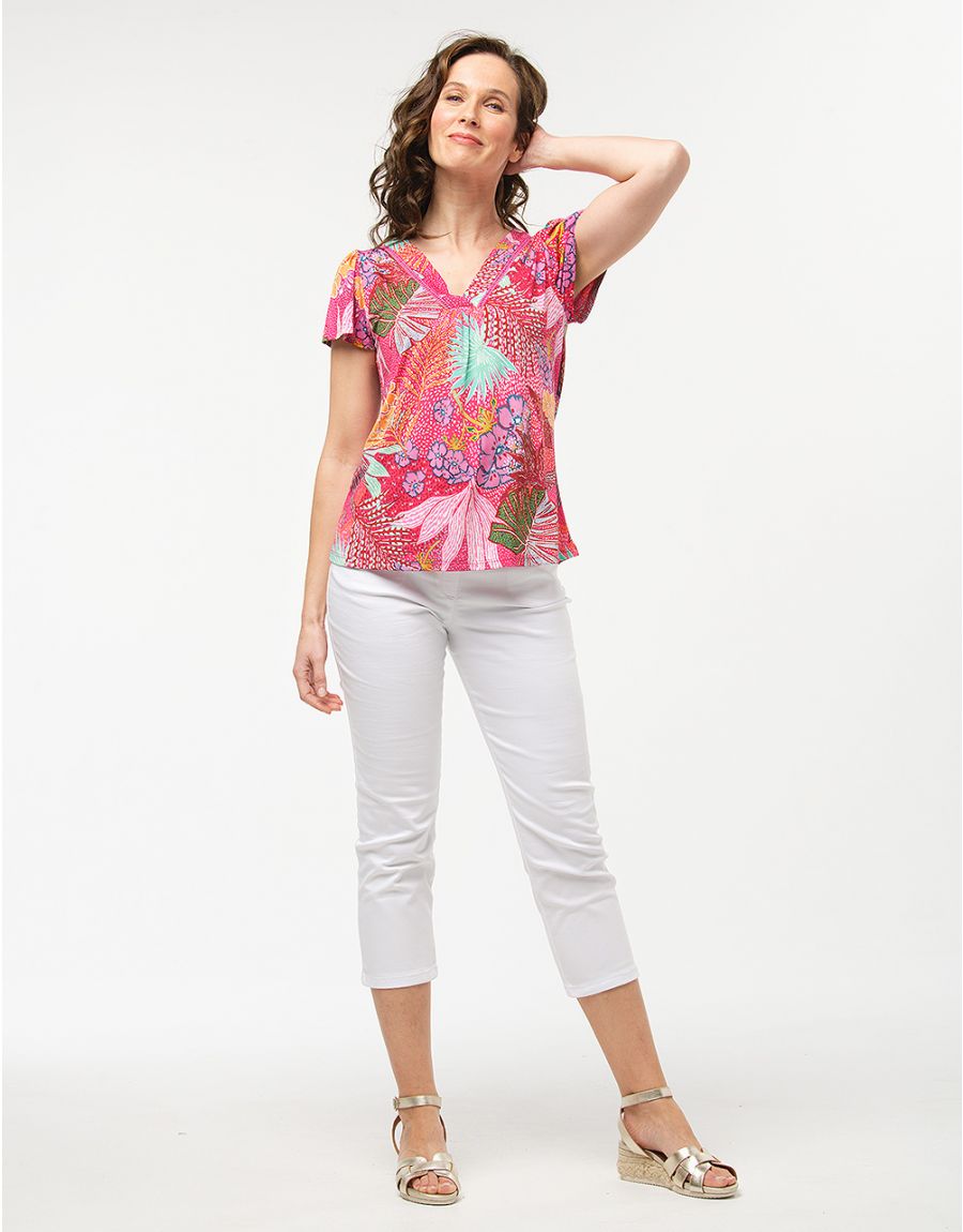 T-shirt tropical fuchsia