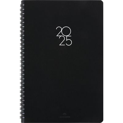 Agenda à spirale Portland - 1 semaine sur 2 pages - 22 x 28 cm - gris - Oberthur