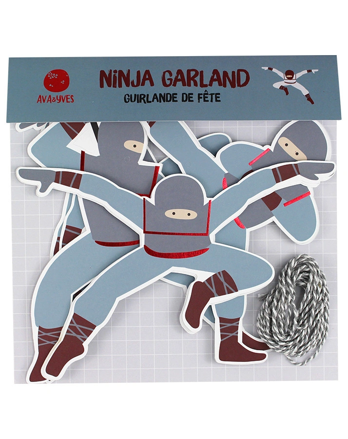 Girlande NINJAS (3m) in grau