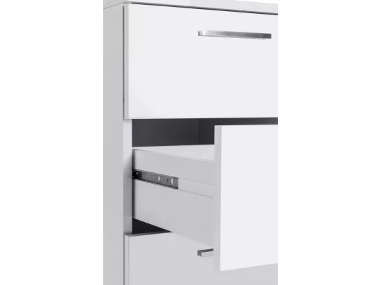 Bureau Siro, Bureau linéaire, Bureau polyvalent, Bureau multiposition gain de place, 160x60h75 cm, Blanc
