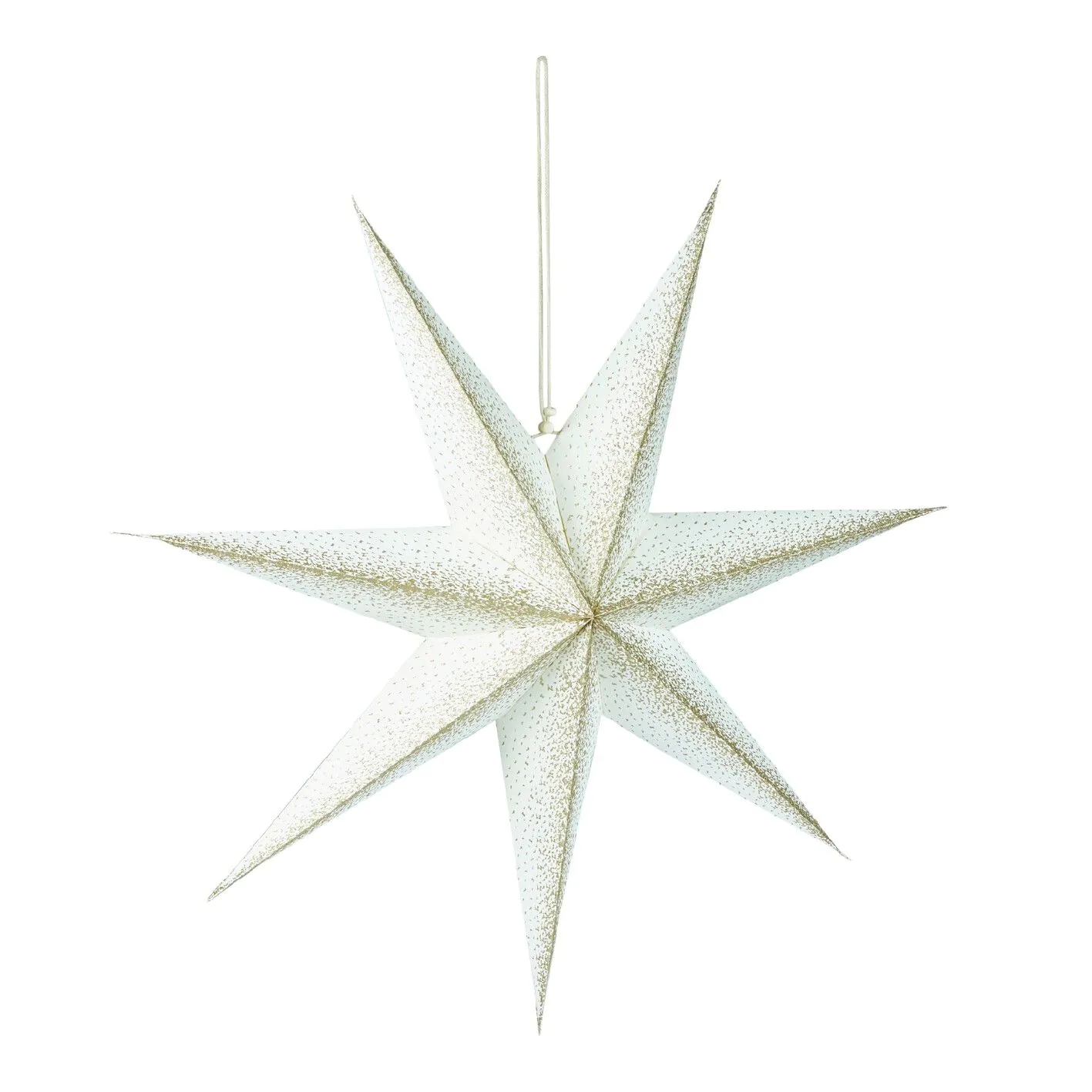 Papierstern, 60 cm, Sprenkler, weiß/champagner