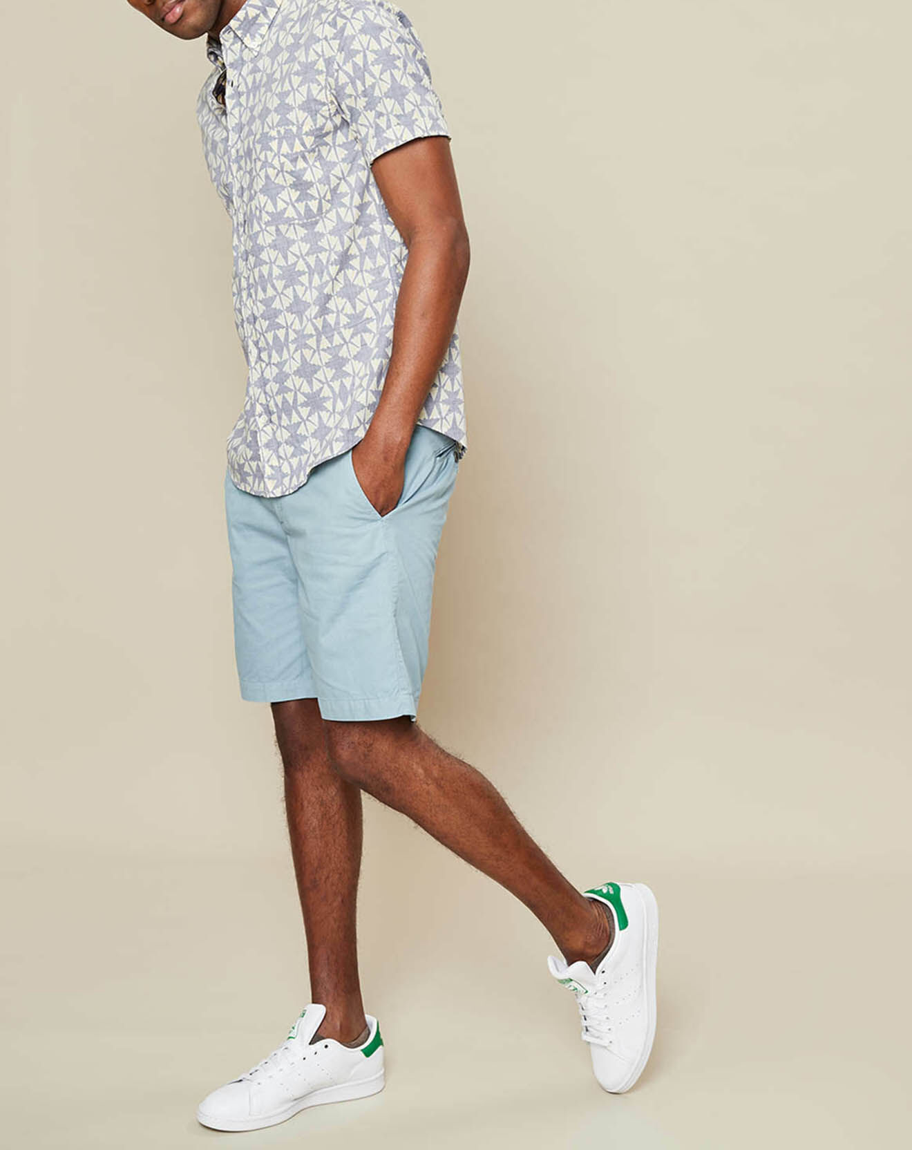 Hartford Chemise Slim Fit Side imprimée bleu/blanc/jaune