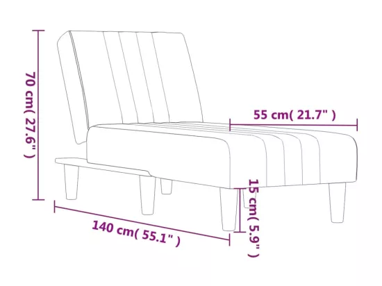 Prolenta Premium - Chaise longue gris foncé velours