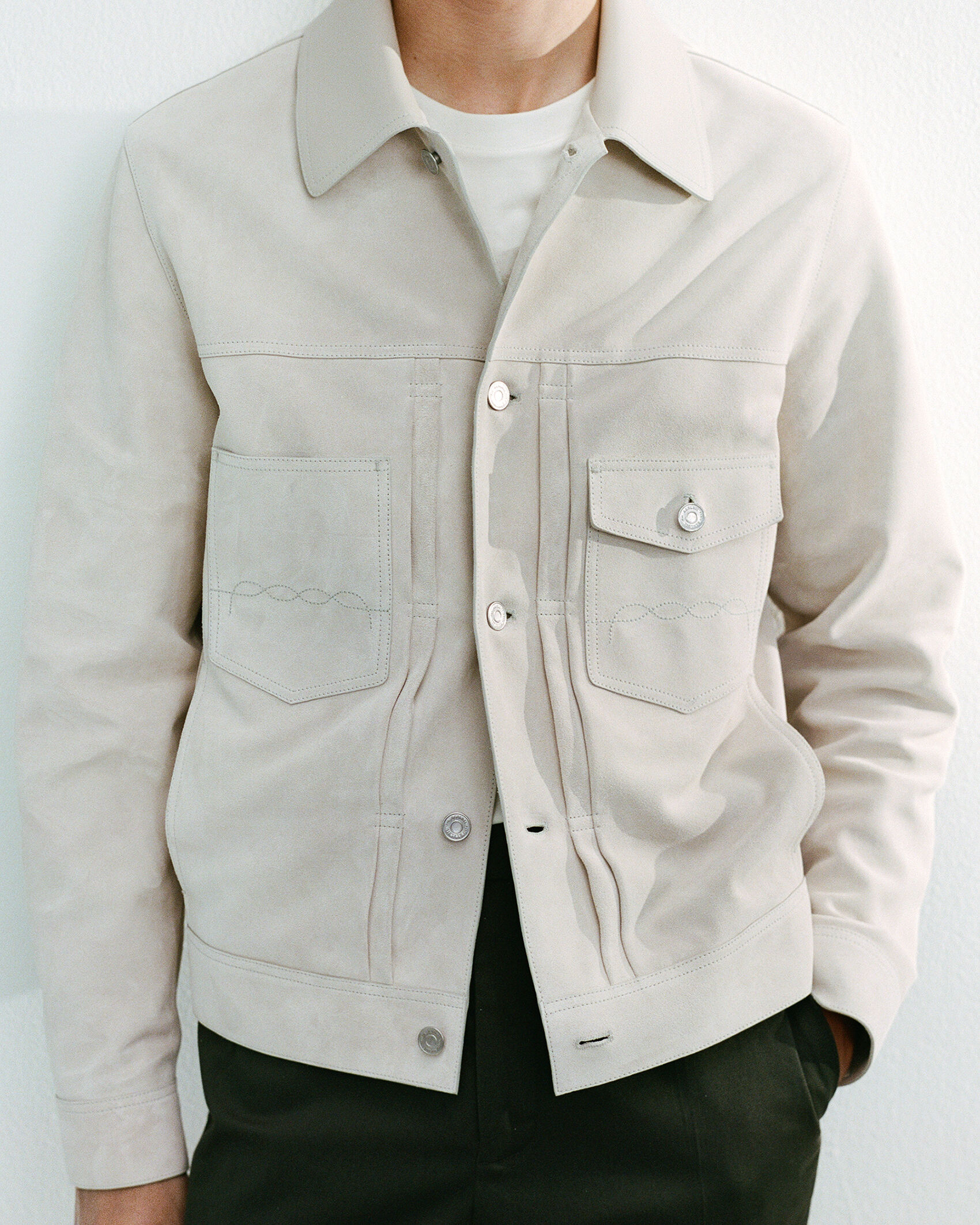 Veste Denim En Suède