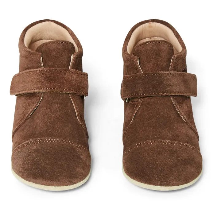 Petit Nord Chaussons Scratch | Chocolat